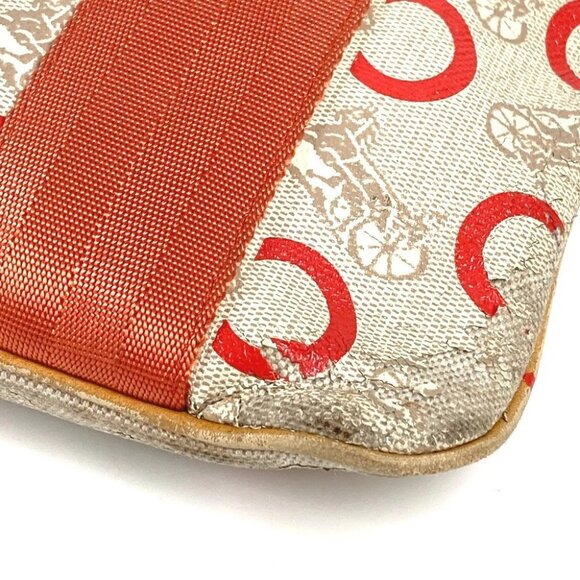 CELINE Logo Macadam Horse-drawn Carriage Bag Crossbody Pochette Shoulder Bag - Picture 10 of 14